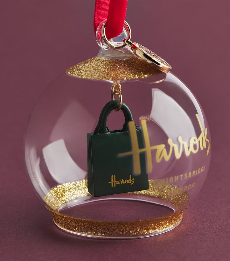 Harrods Bag in Ball Bauble Christmas ornament (British brand)