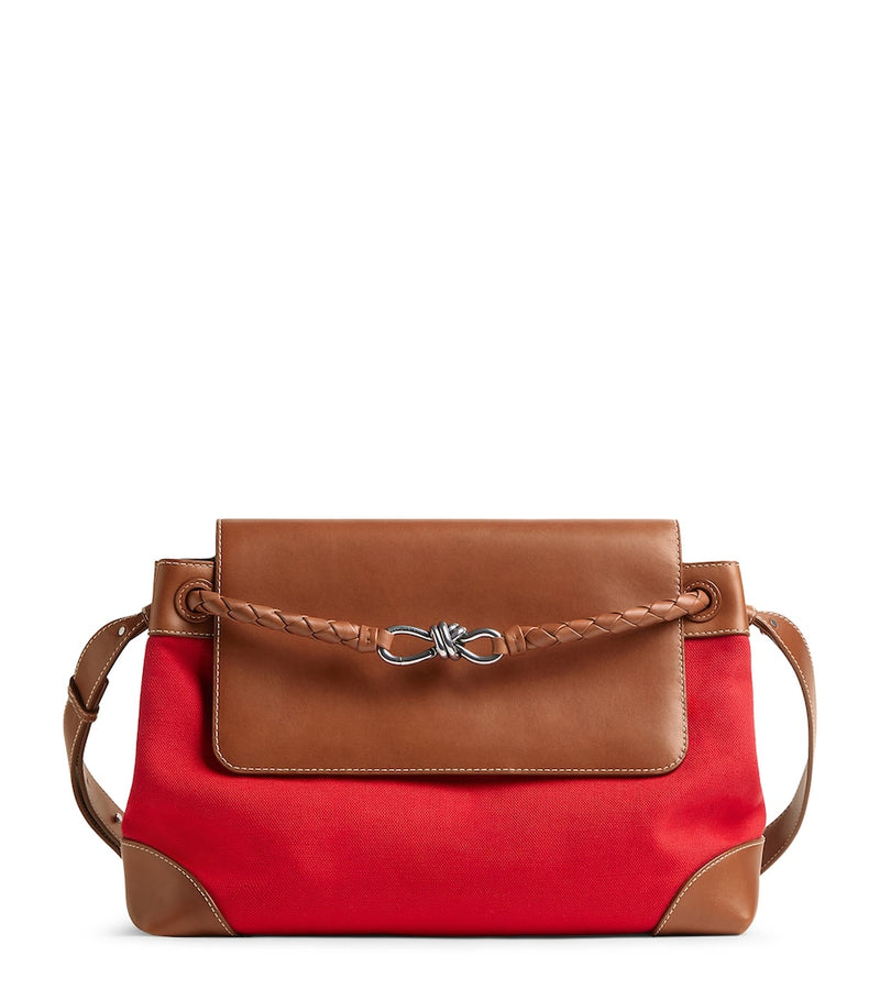 Bottega Veneta large canvas Andiamo messenger bag, imported from the UK