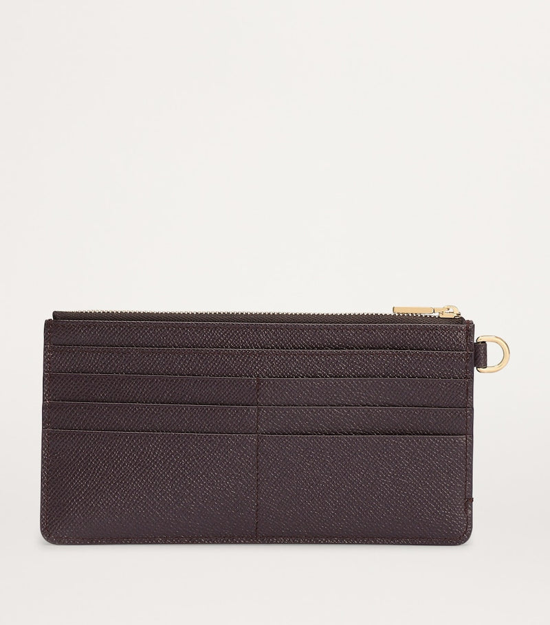 Dolce&Gabbana grained leather card holder with logo plaque, UK version