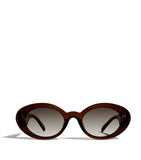 Le Specs oval sunglasses with khaki gradient lenses (British brand)