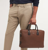 Aspinal of London Mount Street briefcase black saffiano leather (British brand)