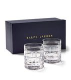 Ralph Lauren Hudson Plaid old-fashioned glasses set of two, imported from the UK
