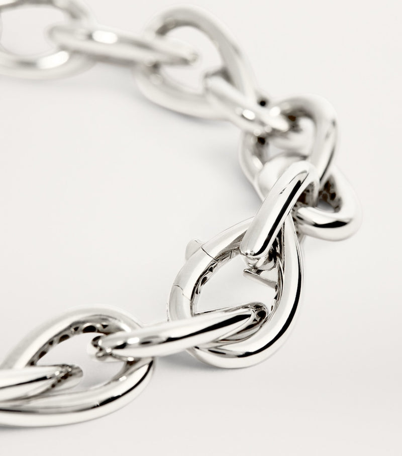 Engelbert white gold diamond drop links chain necklace - British product