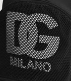 Dolce&Gabbana Kids mesh logo backpack in blue and black, UK version