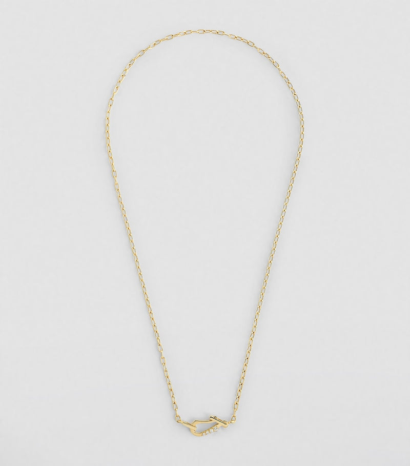 Jade Trau Lola necklace in yellow gold with diamond clasp - British product
