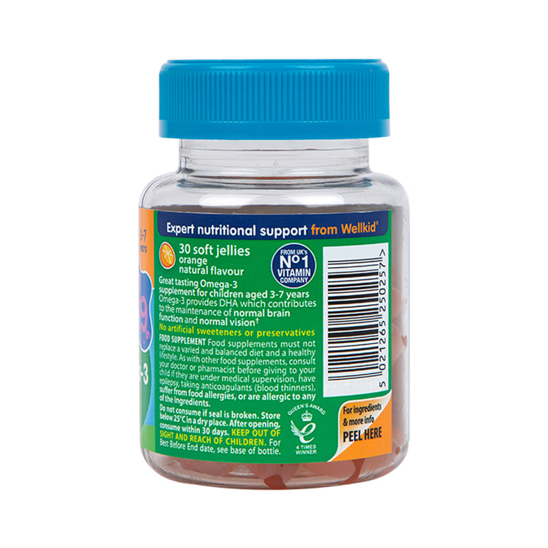 Vitabiotics Omega 3 Orange Flavour Soft Jellies 30 Jellies (British brand)
