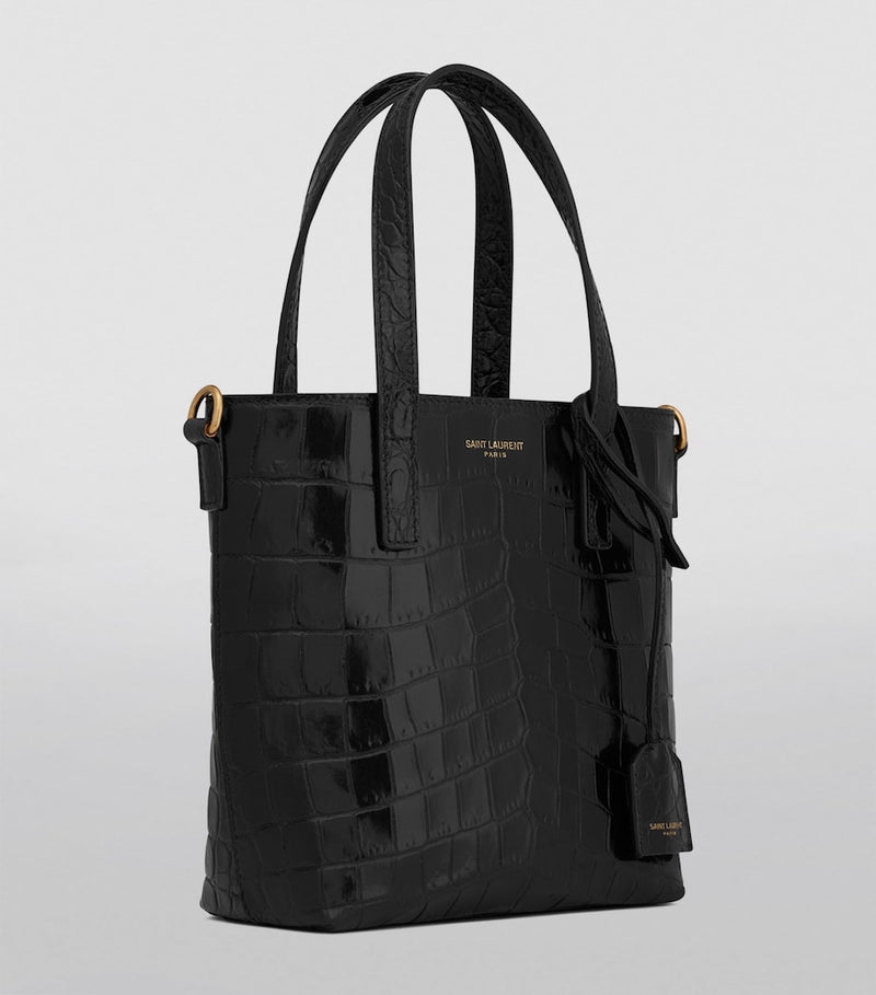 Saint Laurent mini toy croc-embossed tote bag (British brand)