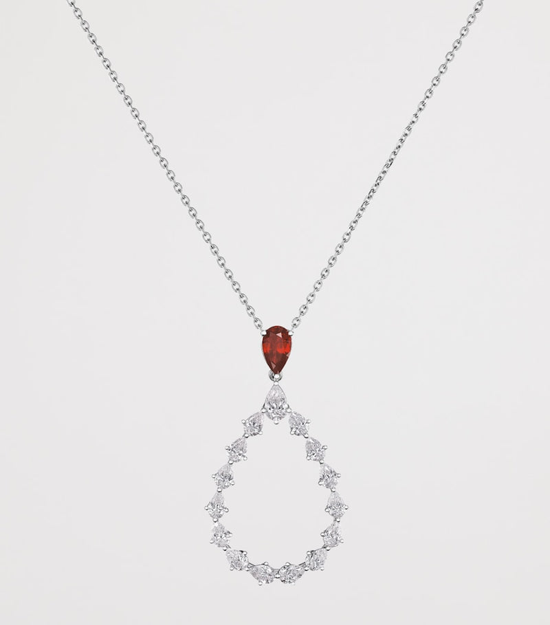 Chopard L'Heure du Diamant necklace white gold diamonds ruby - British product