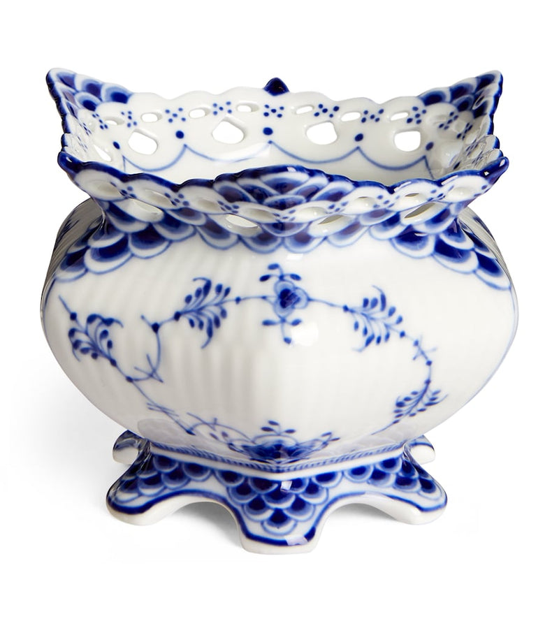 Royal Copenhagen Blue Fluted Full Lace sugar bowl 9cm, imported from the UK
