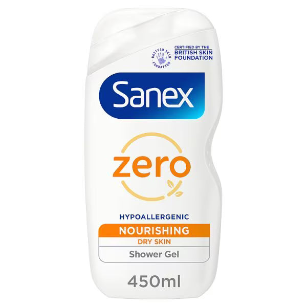 Sanex shower gel Zero% Dry Skin 450ml (British brand)