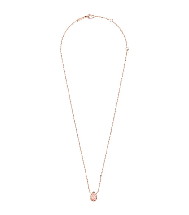 Boucheron Serpent Bohème rose gold necklace with pink quartz and diamond, UK version