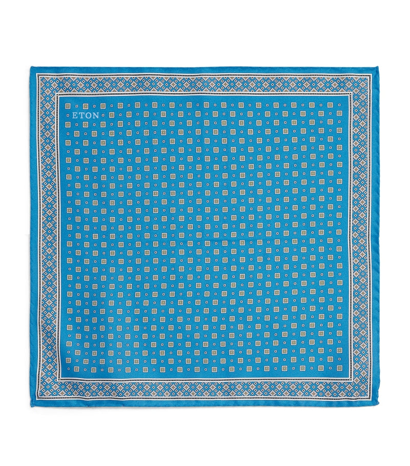 Eton silk floral pocket square 33cm (British brand)