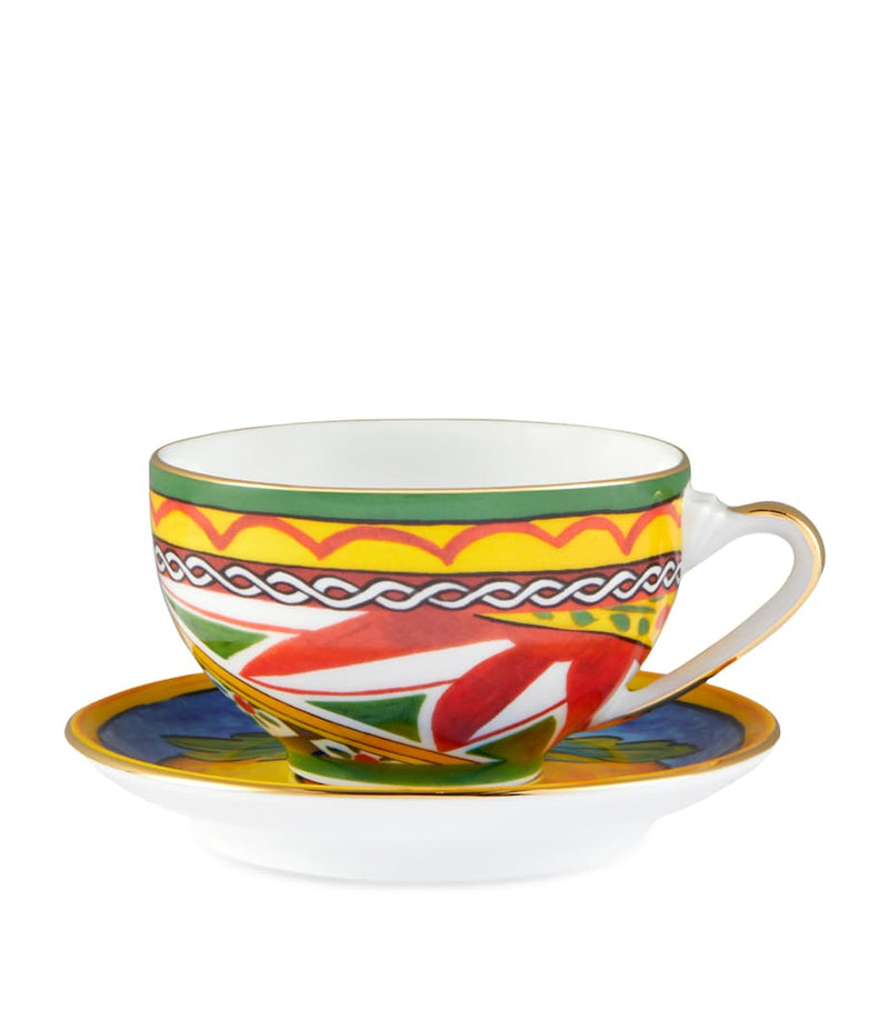 Dolce&Gabbana Carreto teacup and saucer, Italian porcelain, imported from the UK