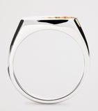 Tom Wood sterling silver and tourmaline mined signet ring (British brand)