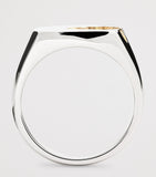 Tom Wood sterling silver and tourmaline mined signet ring (British brand)
