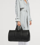 Aviteur Leather Woven-Detail Holdall with Calfskin and Alcantara Lining - British product