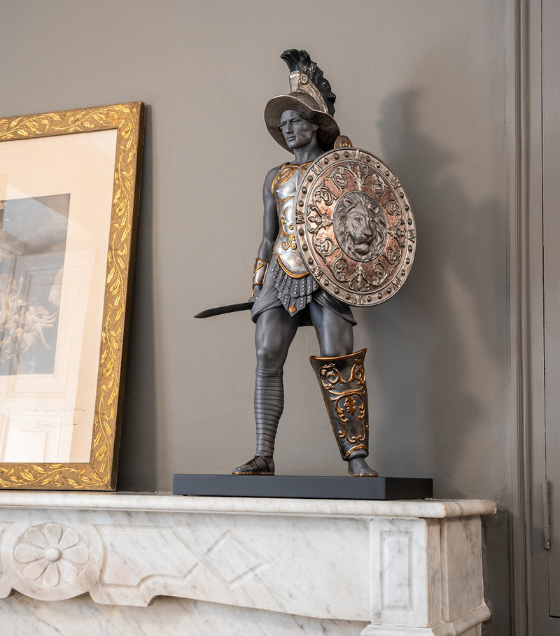 Lladró porcelain gladiator sculpture H73cm, imported from the UK