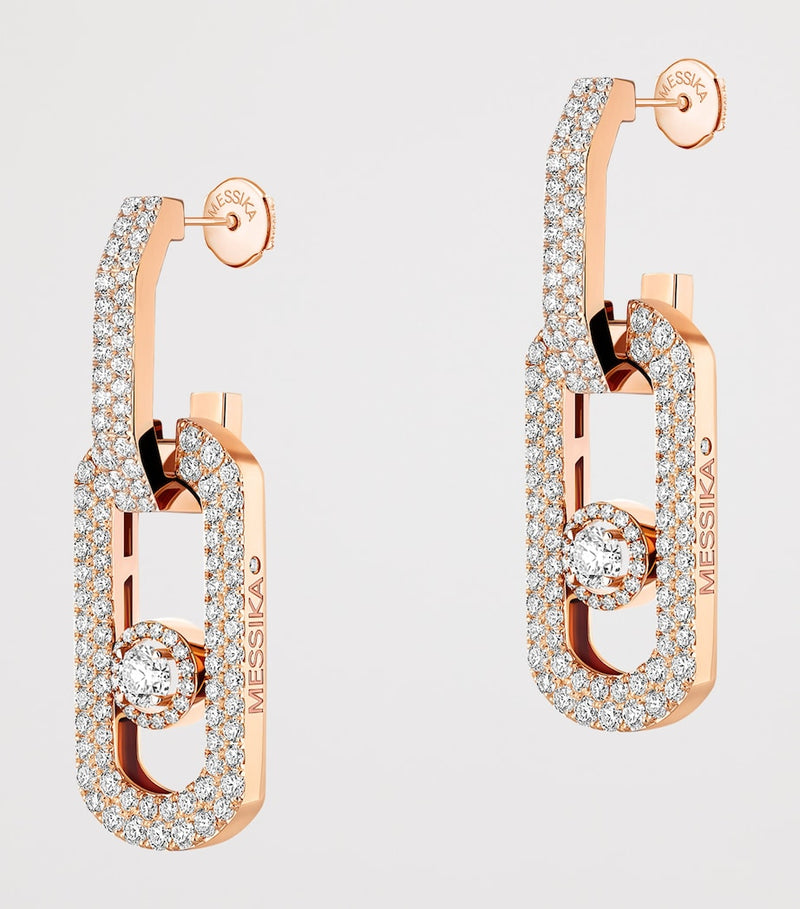 Messika So Move rose gold diamond pavé earrings 2.12ct - British product