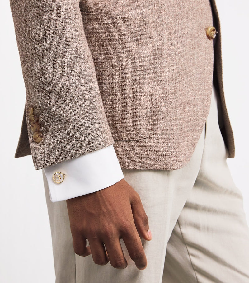 Babette Wasserman gold-plated smiley face cufflinks - British product
