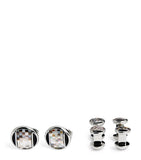 Tateossian Thompson mother-of-pearl cufflinks and studs set (British brand)