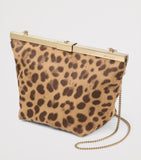 Jimmy Choo leopard print Ganache clutch bag, imported from the UK