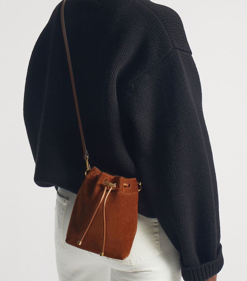 Jimmy Choo Mini Suede Cinch Bucket Bag (British brand)