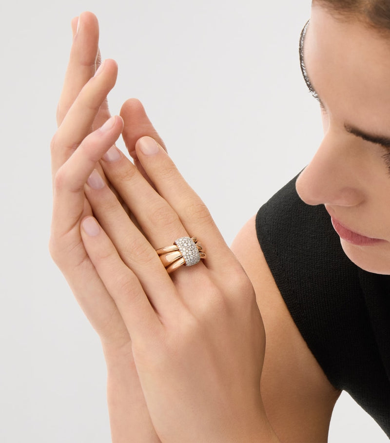 Pomellato Together ring in rose gold with diamonds, British brand