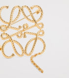 LOEWE Anagram Rope Brooch gold-tone brass, imported from the UK