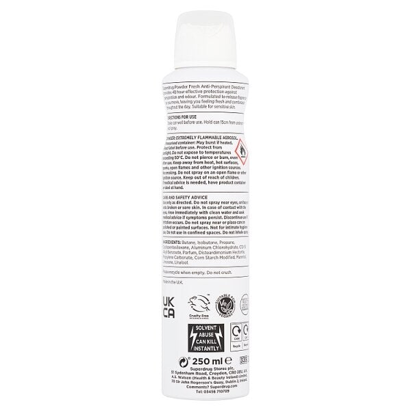 Supedrug Womens 48hr APD Sensitive 250ml GOODS Superdrug