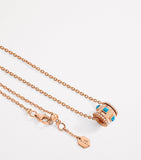 MARLI New York rose gold diamond turquoise necklace, UK version