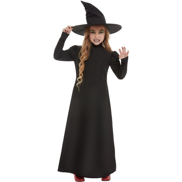 Smiffys Wicked Witch Girl Costume black dress and hat - British product