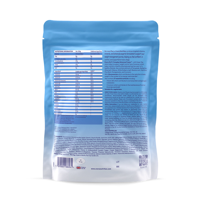 Evera Nutrition Go Lean Plus weight management supplement 227g - British product