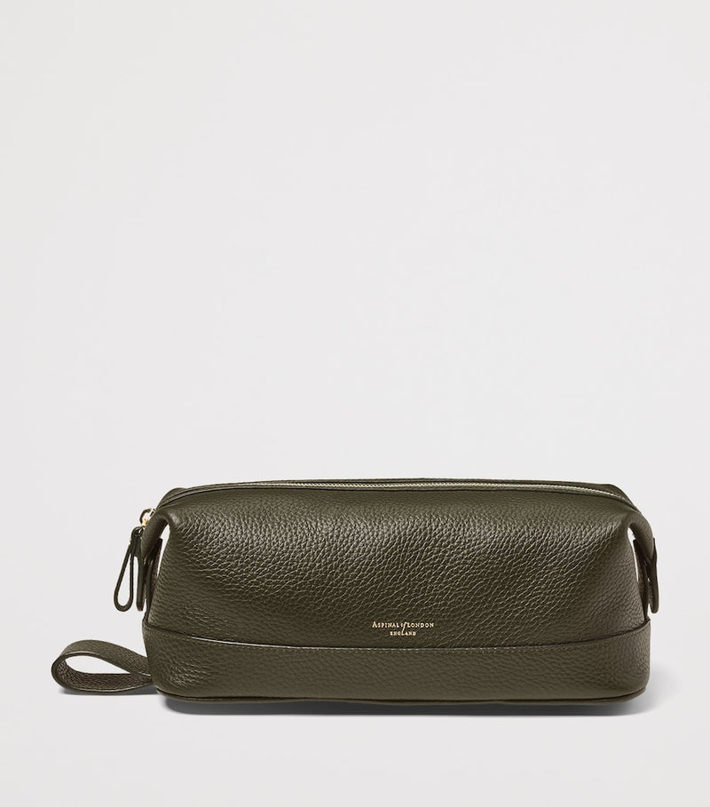 Aspinal of London Reporter leather wash bag, imported from the UK