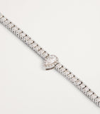 Persée white gold diamond pear tennis necklace, imported from the UK