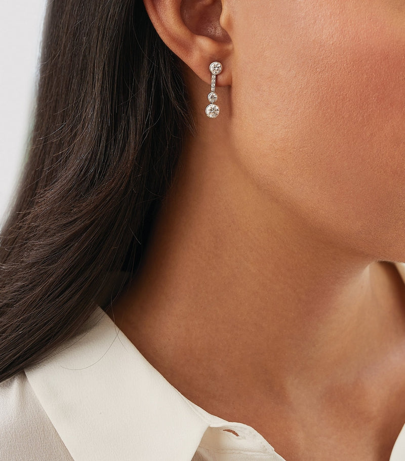 Boodles waterfall small drop earrings platinum diamond (British brand)