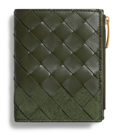 Harrods Bottega Veneta Small Leather-Suede Bifold Wallet- Buy online at McGrocer