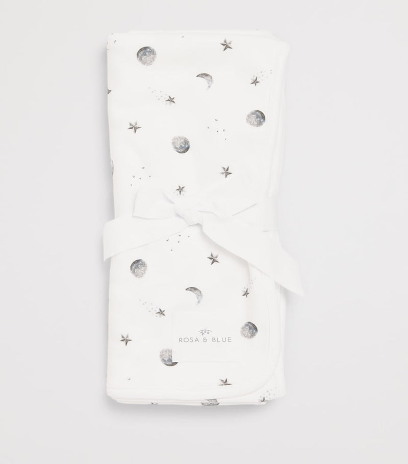 Rosa & Blue Starlit Moon blanket 90x75cm, UK version