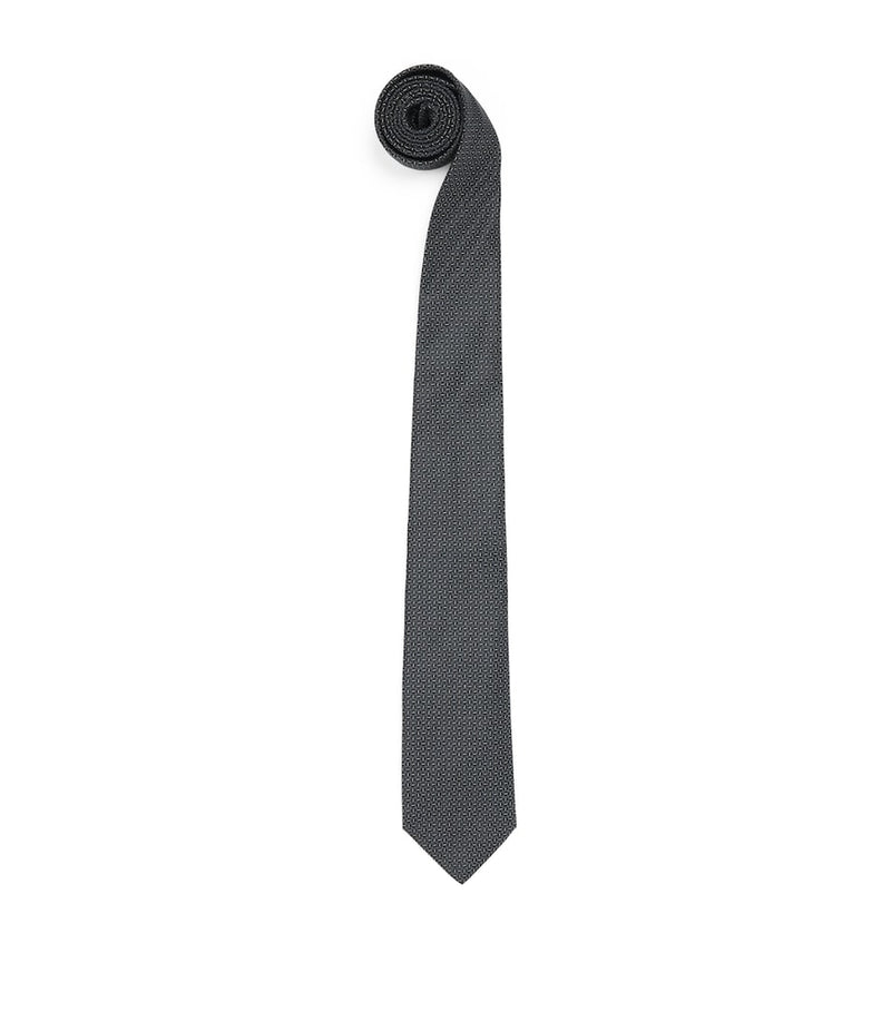 Canali silk-wool jacquard tie 8cm (British brand)