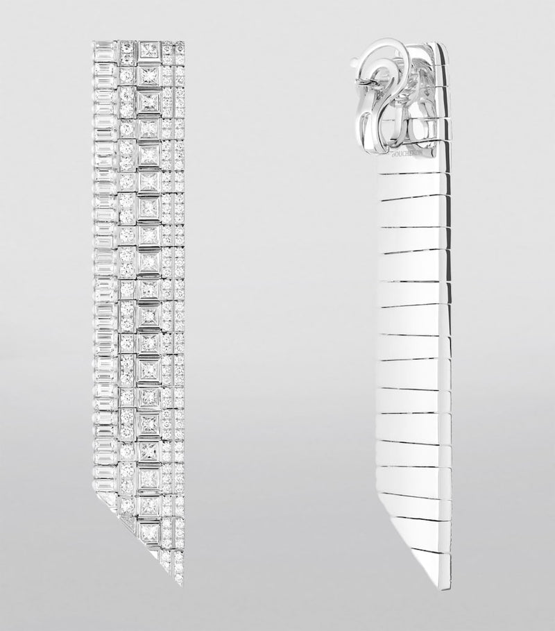 Boucheron white gold diamond Quatre earrings 7.3mm, imported from the UK