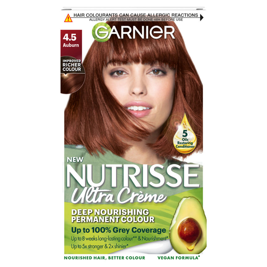 Garnier Nutrisse 4.5 Auburn Red Permanent Hair Dye - McGrocer