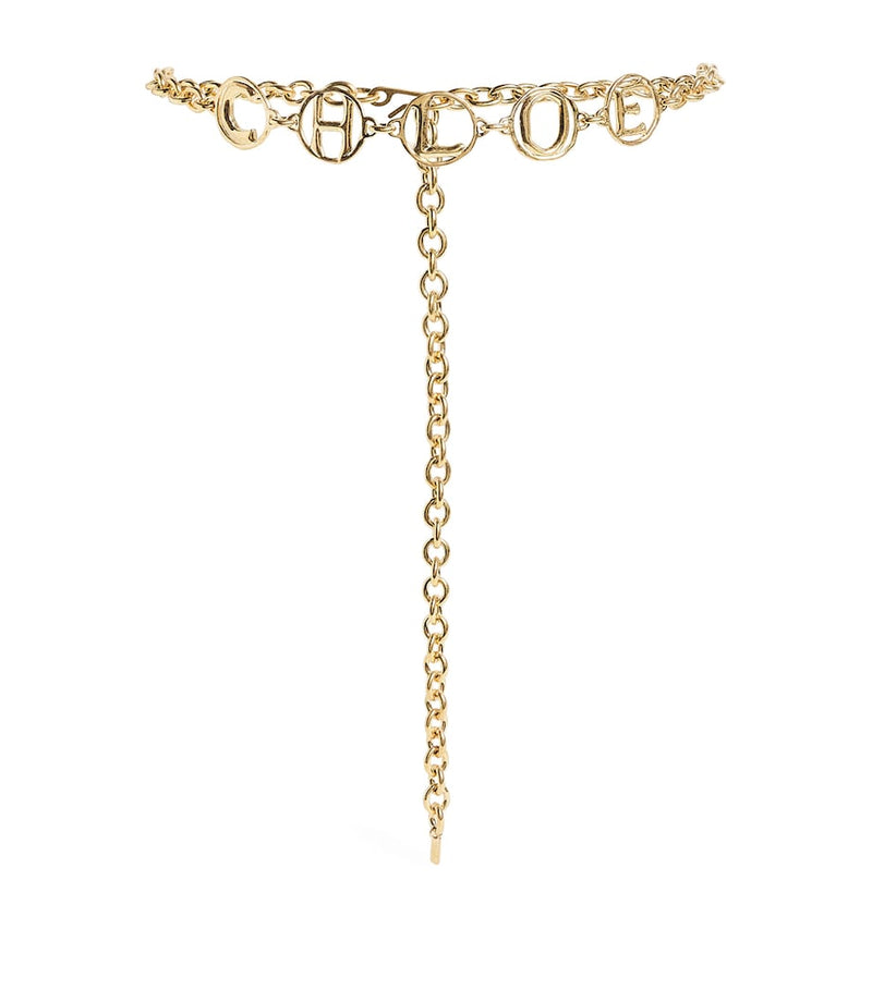 Chloé Script gold-tone brass belt - British product