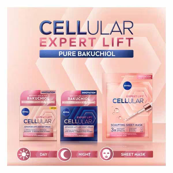 NIVEA Cellular Anti-Age Day Cream Bakuchiol 50ml, imported from the UK