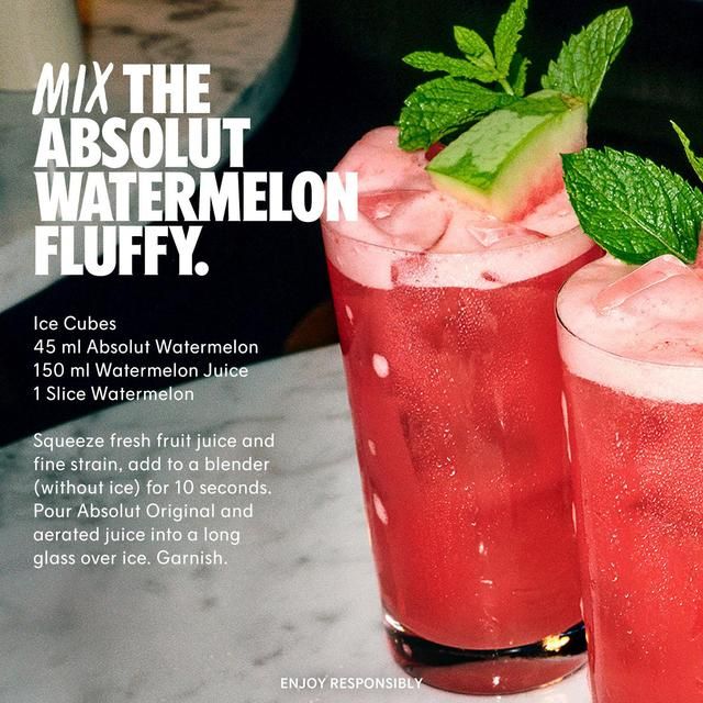 Absolut Watermelon Flavoured Swedish Vodka   70cl - McGrocer