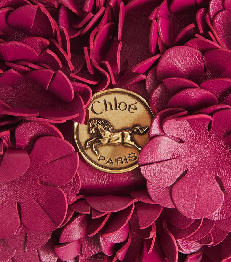 Chloé floral plissé leather shoulder bag (British brand)