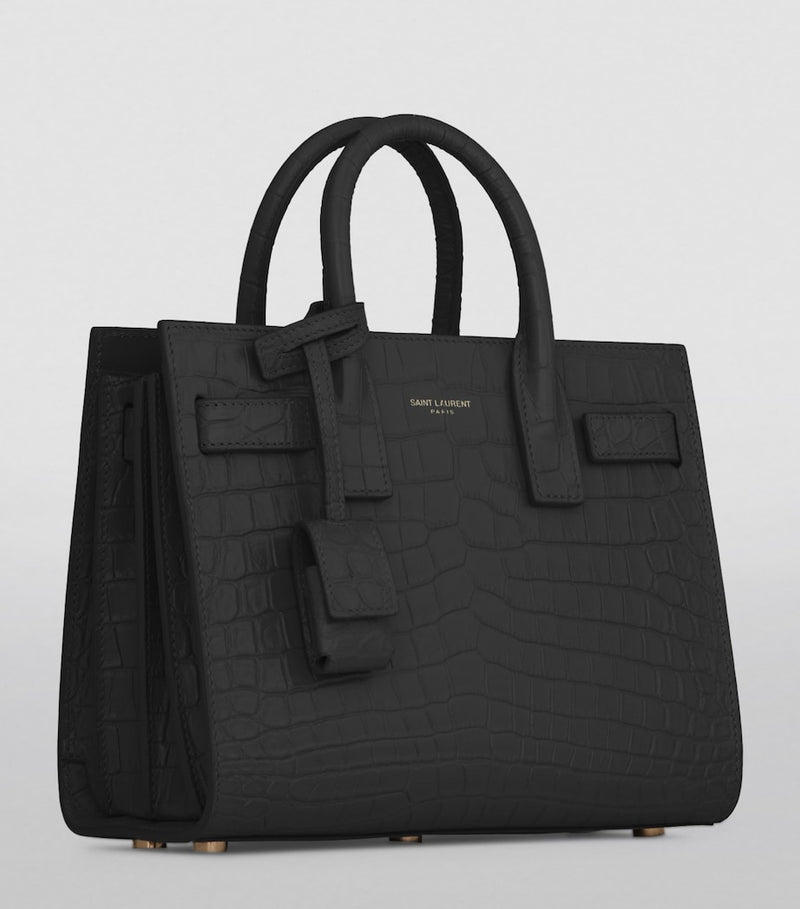 Saint Laurent Nano Sac de Jour croc-embossed tote bag (British brand)