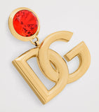 Dolce&Gabbana logo earrings gold-tone brass and crystal (British brand)