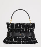 Balmain Anthem shoulder bag medium tweed, imported from the UK