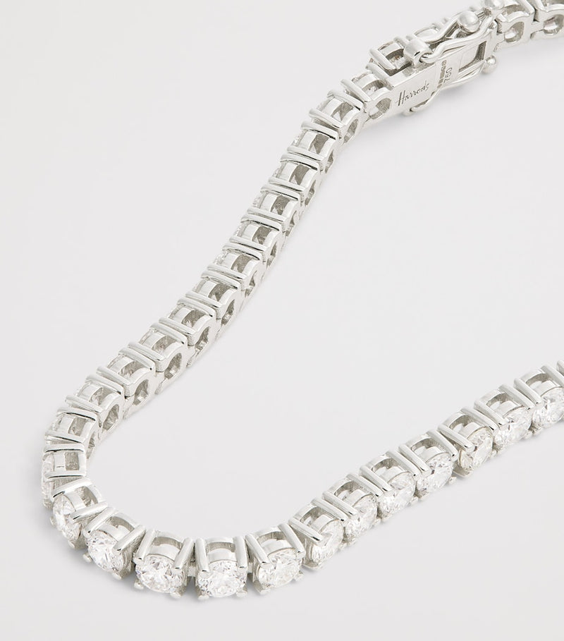 Harrods white gold diamond tennis bracelet 6.00ct - British product