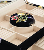 WOLF Large Zoe jewellery box in mink velvet with compartments, UK version