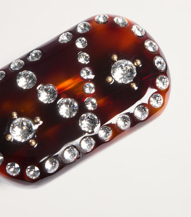 Valentino Garavani crystal-embellished V hair clip (British brand)